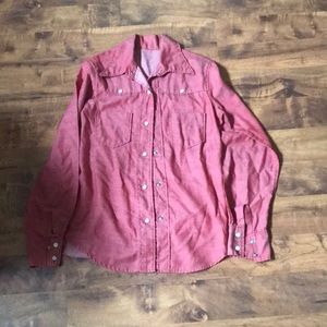 Light red button up shirt